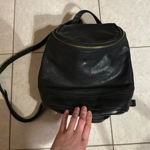 Frye black leather backpack purse